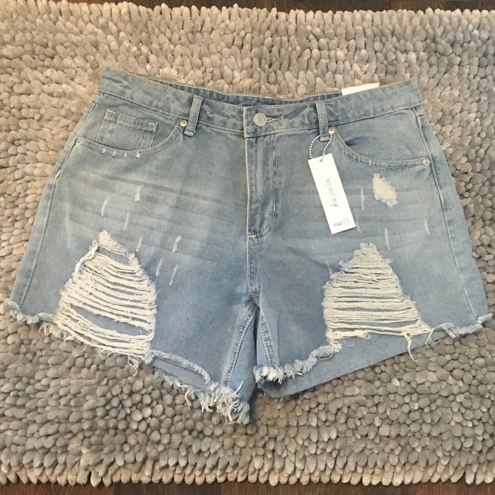 Light denim distressed sz 14 high rise